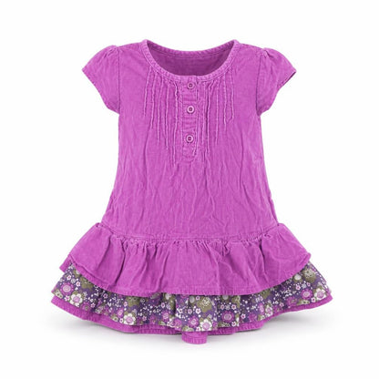 Front view of Cherokee girls’ purple a-line, size 12-18, months
