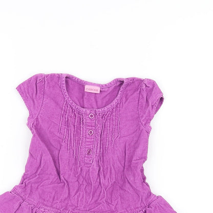 Close-up detail of Cherokee girls’ purple a-line, size 12-18, months