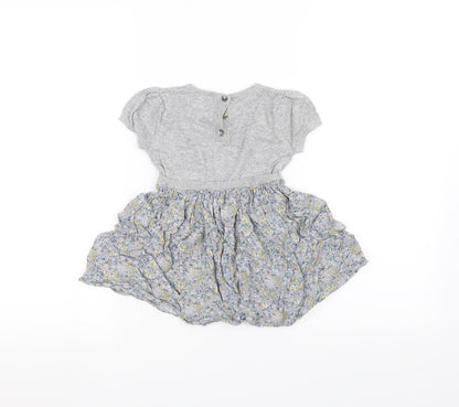 Back view of Next Baby Grey Floral A-Line, size 18-24, Months