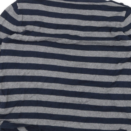 Oasis Womens Grey Striped  Basic T-Shirt Size S