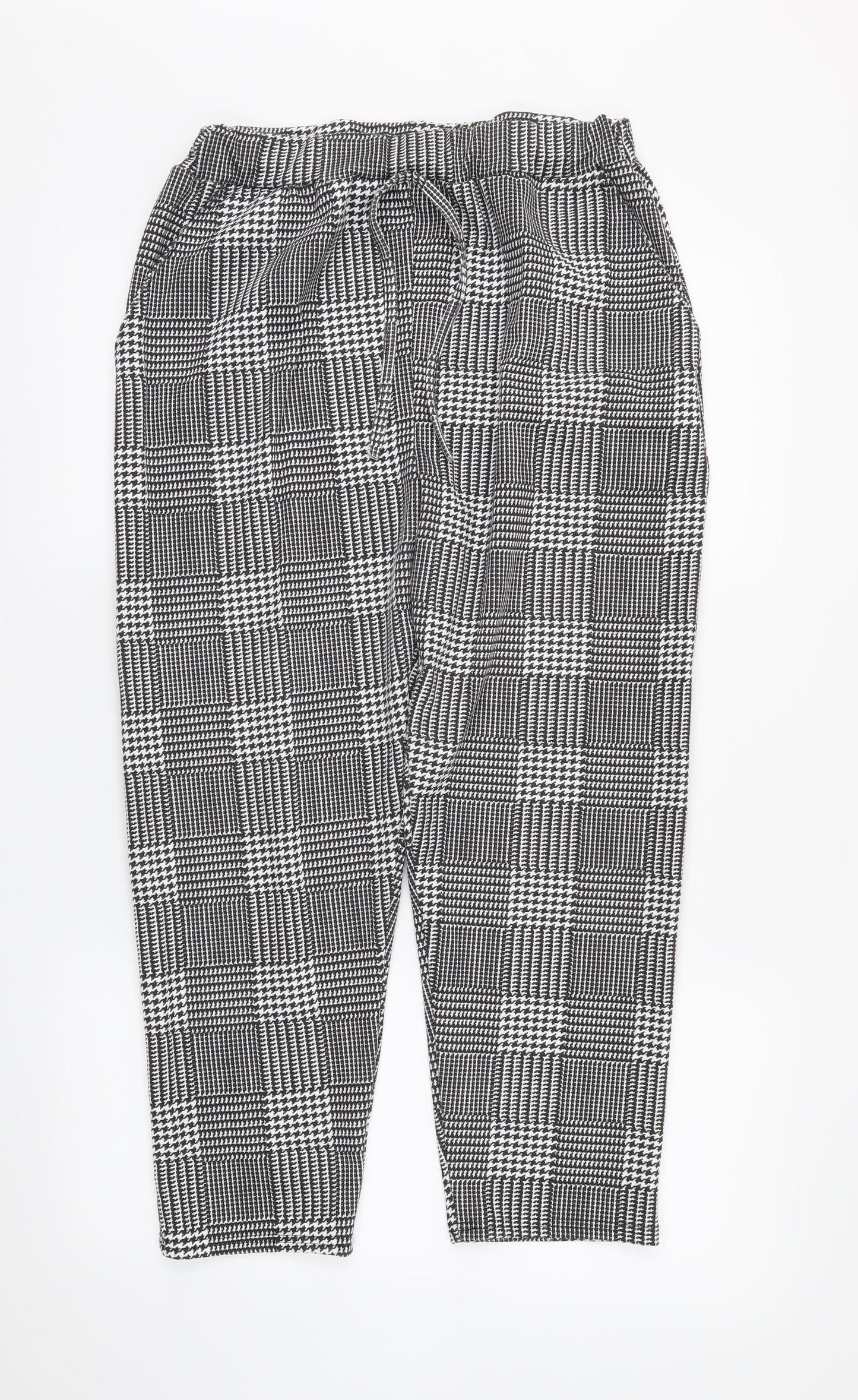 Preworn Womens Black Plaid  Trousers  Size M L22 in