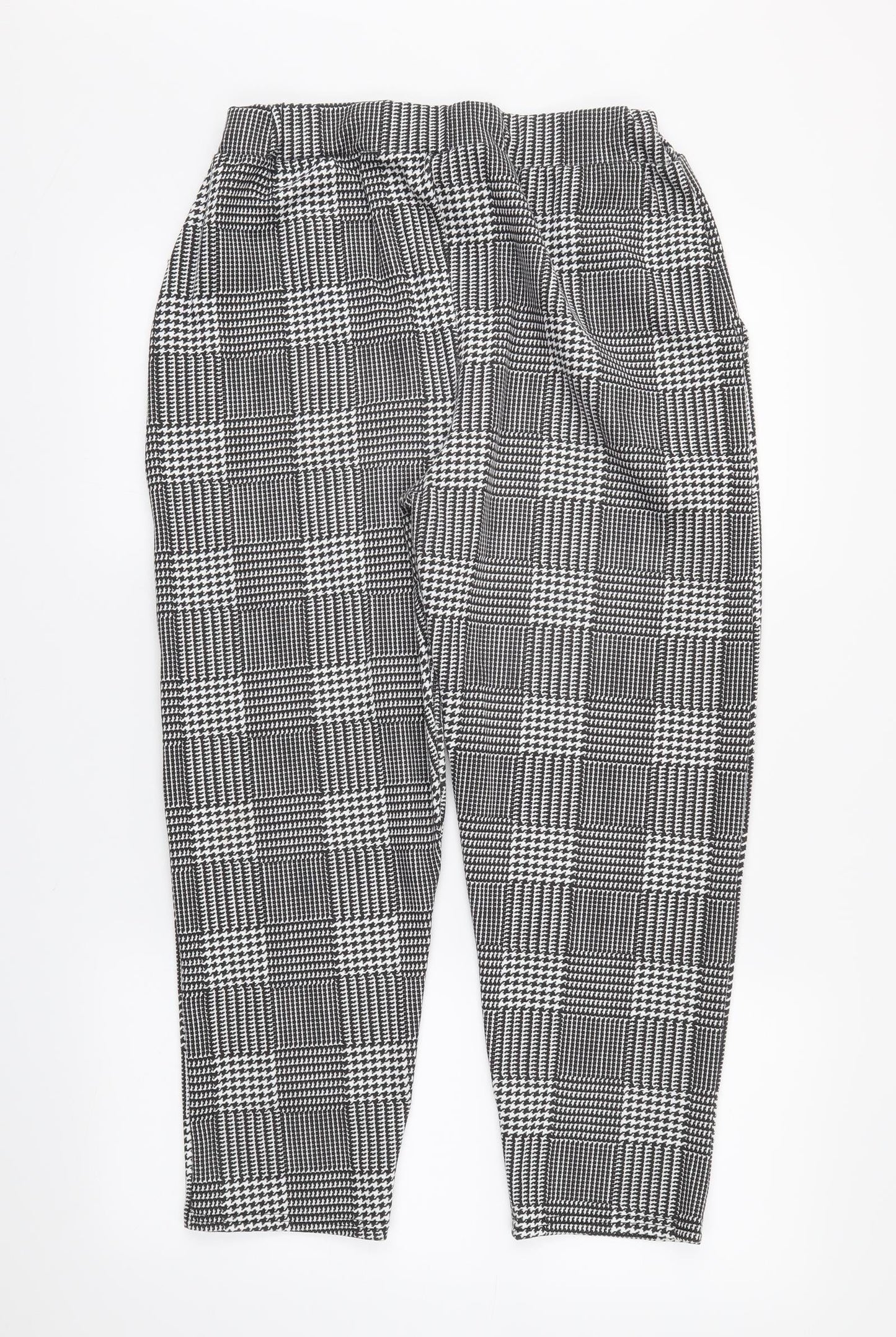 Preworn Womens Black Plaid  Trousers  Size M L22 in