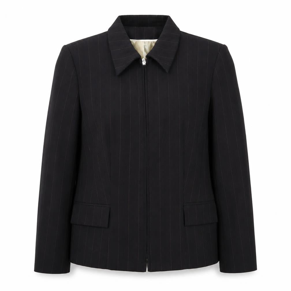 Klass Womens Black Striped  Jacket Blazer Size 14