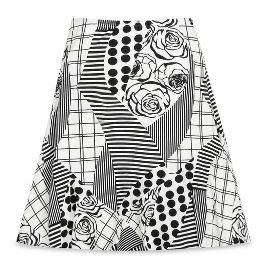 Preworn Womens White Polka Dot  Swing Skirt Size 28 in
