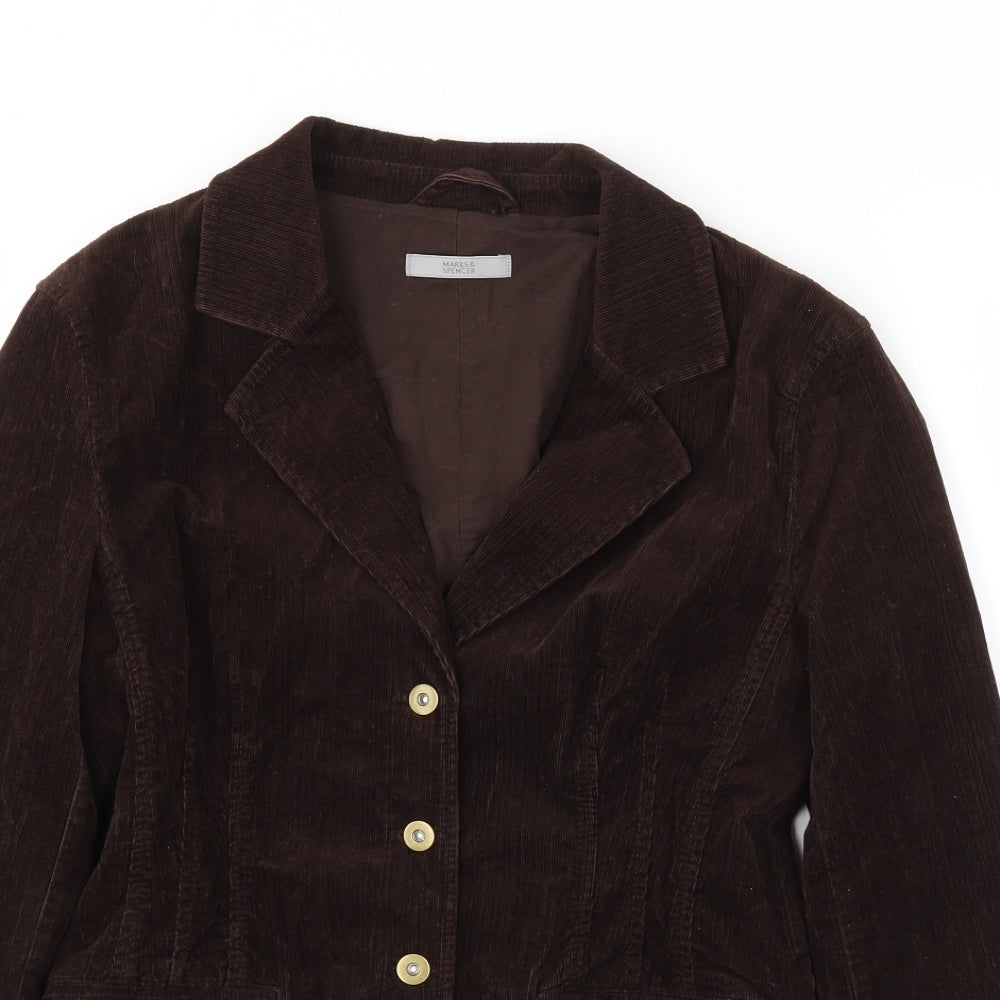 M&S Womens Brown   Jacket Blazer Size 10