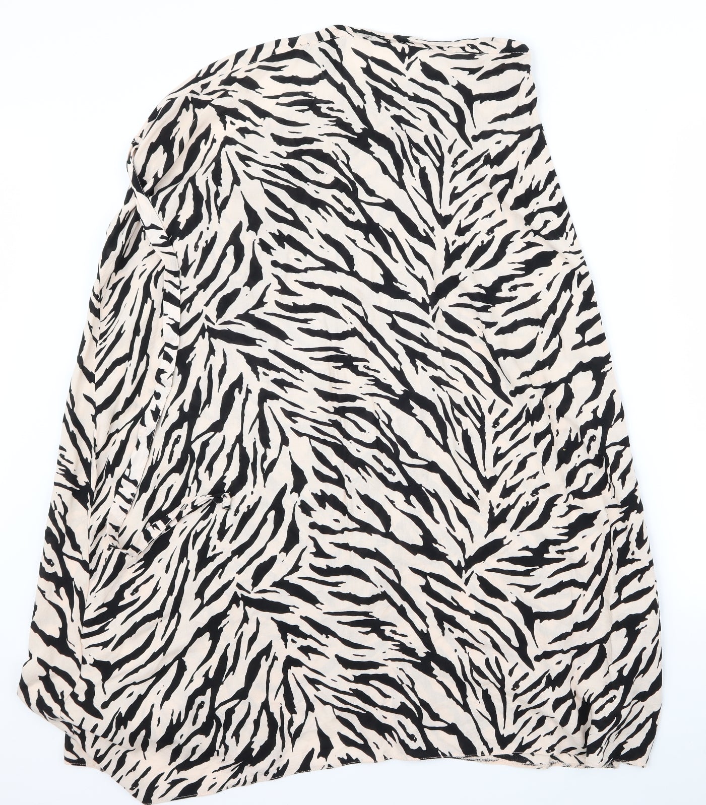 Preworn Womens Black Animal Print  Basic Blouse Size 8  - 9