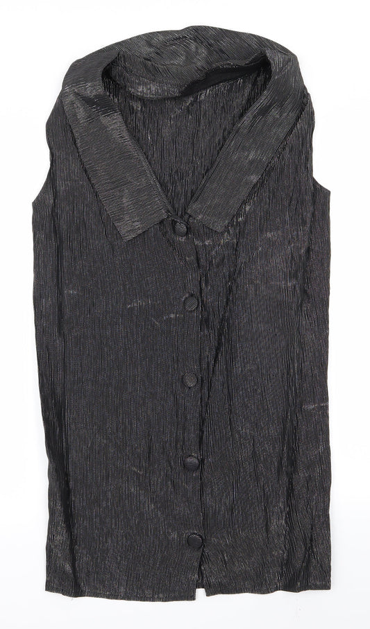 KRISS Womens Grey   Basic Button-Up Size L