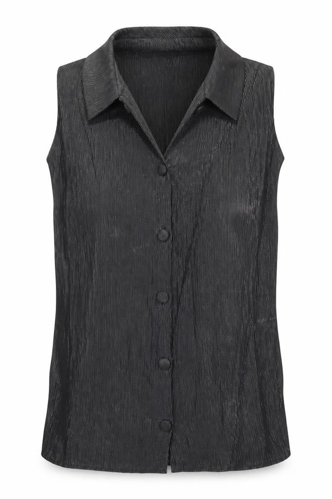 KRISS Womens Grey   Basic Button-Up Size L