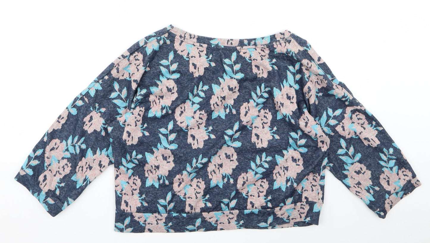 George Womens Blue Floral  Pullover Jumper Size 14
