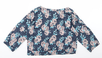 George Womens Blue Floral  Pullover Jumper Size 14