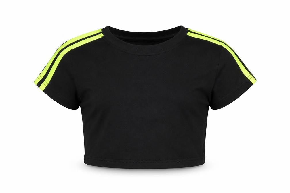 SHEIN Girls Black   Cropped T-Shirt Size 7 Years