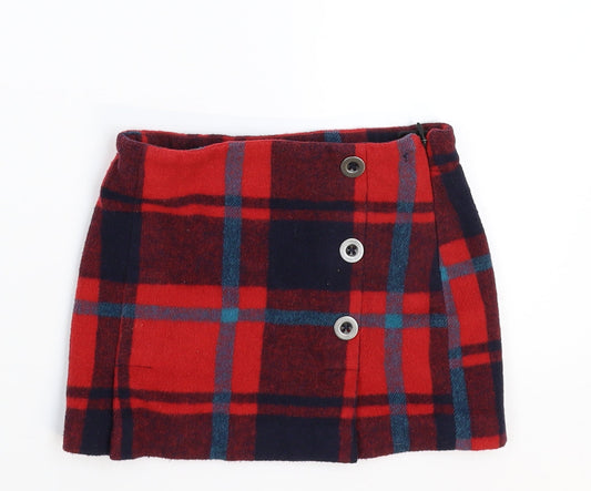 NEXT Girls Red Check  Mini Skirt Size 4 Years