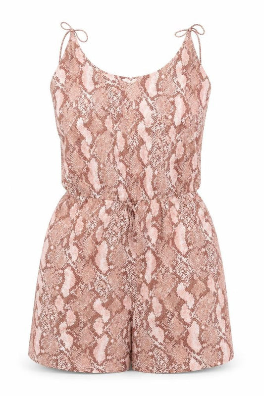 H&M Womens Beige Animal Print  Jumpsuit One-Piece Size XS L3 in