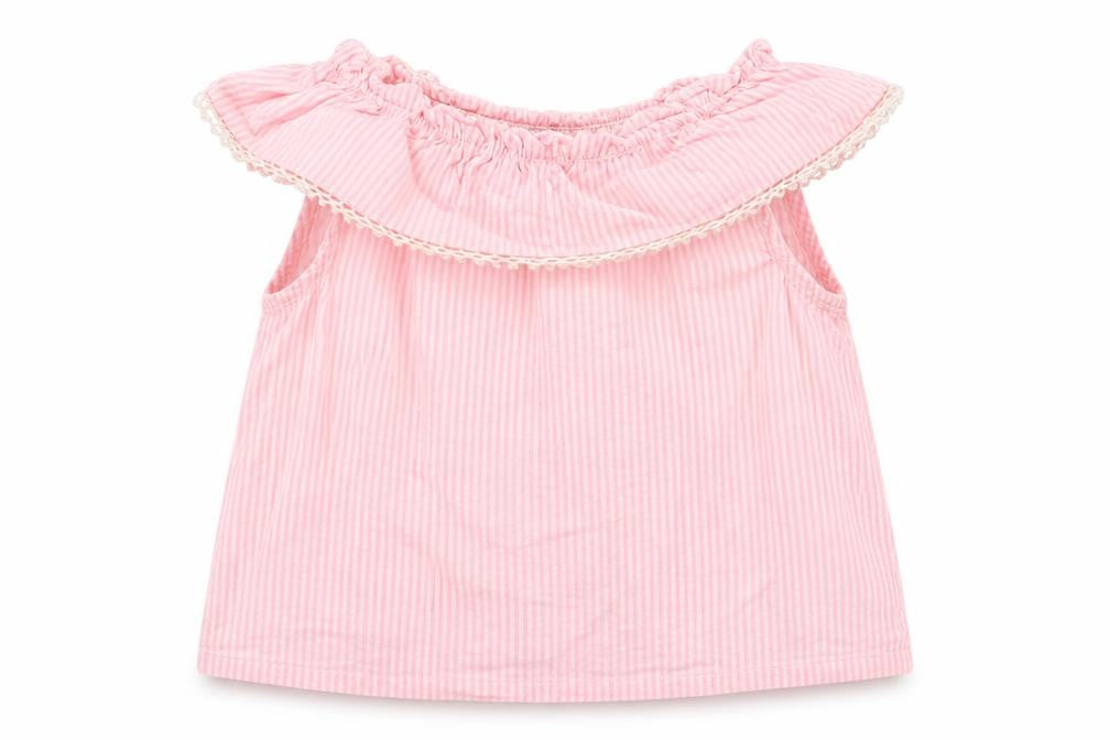Primark Girls Pink Striped  Basic T-Shirt Size 9-12 Months