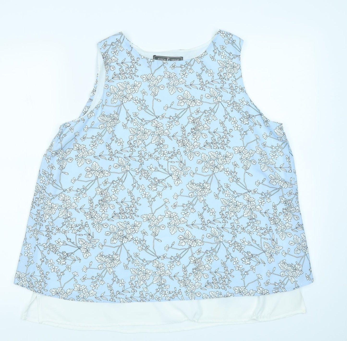 Jessica Graaf Womens Blue Floral  Basic Blouse Size S