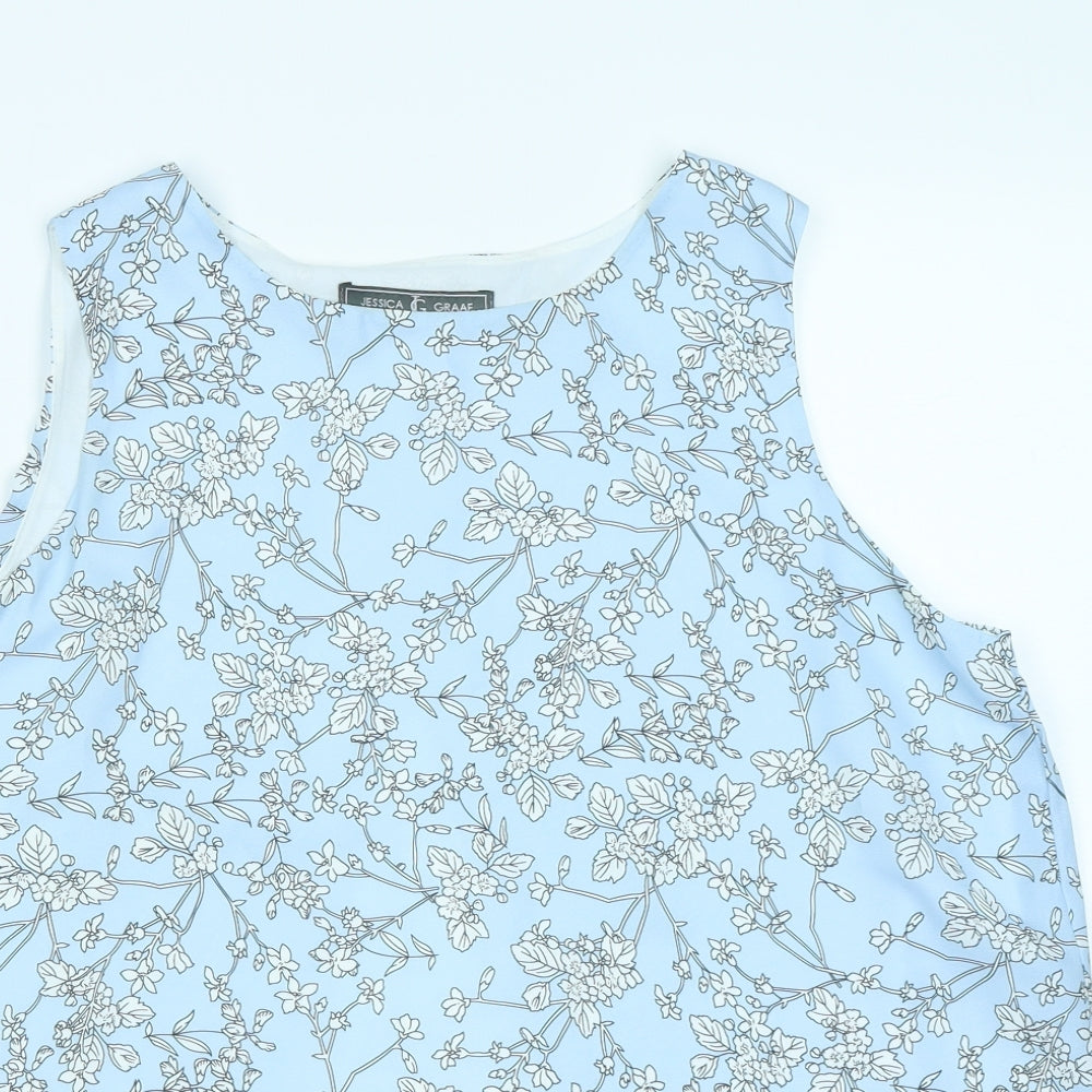 Jessica Graaf Womens Blue Floral  Basic Blouse Size S