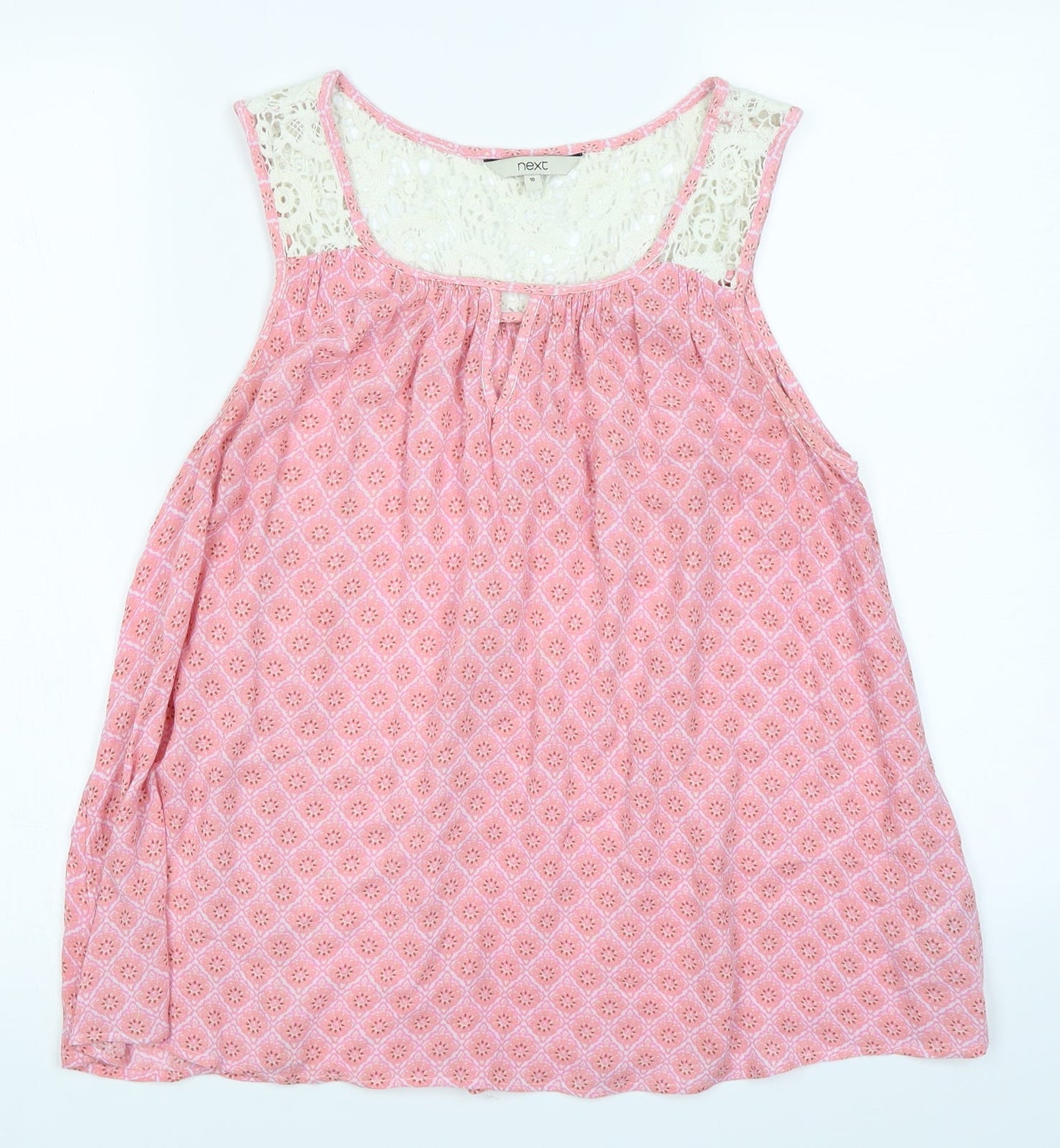 NEXT Womens Pink Argyle/Diamond  Basic Tank Size 10