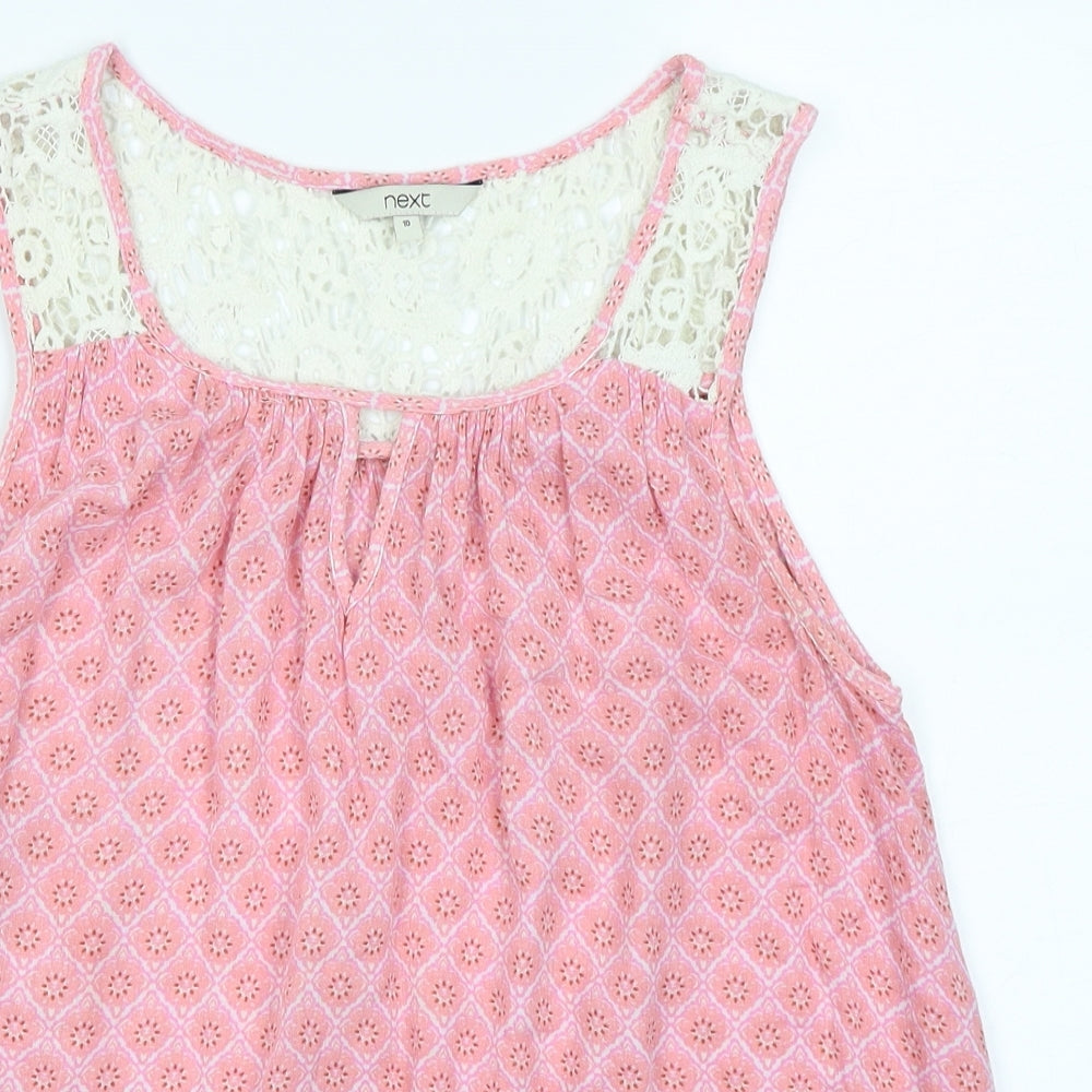 NEXT Womens Pink Argyle/Diamond  Basic Tank Size 10