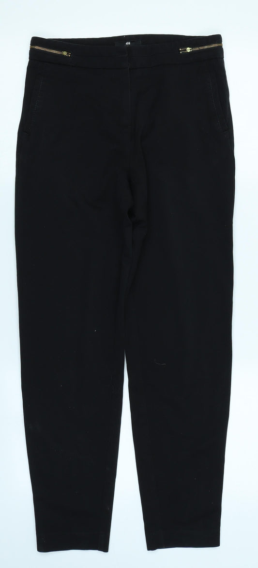 H&M Womens Black   Trousers  Size 4 L27 in