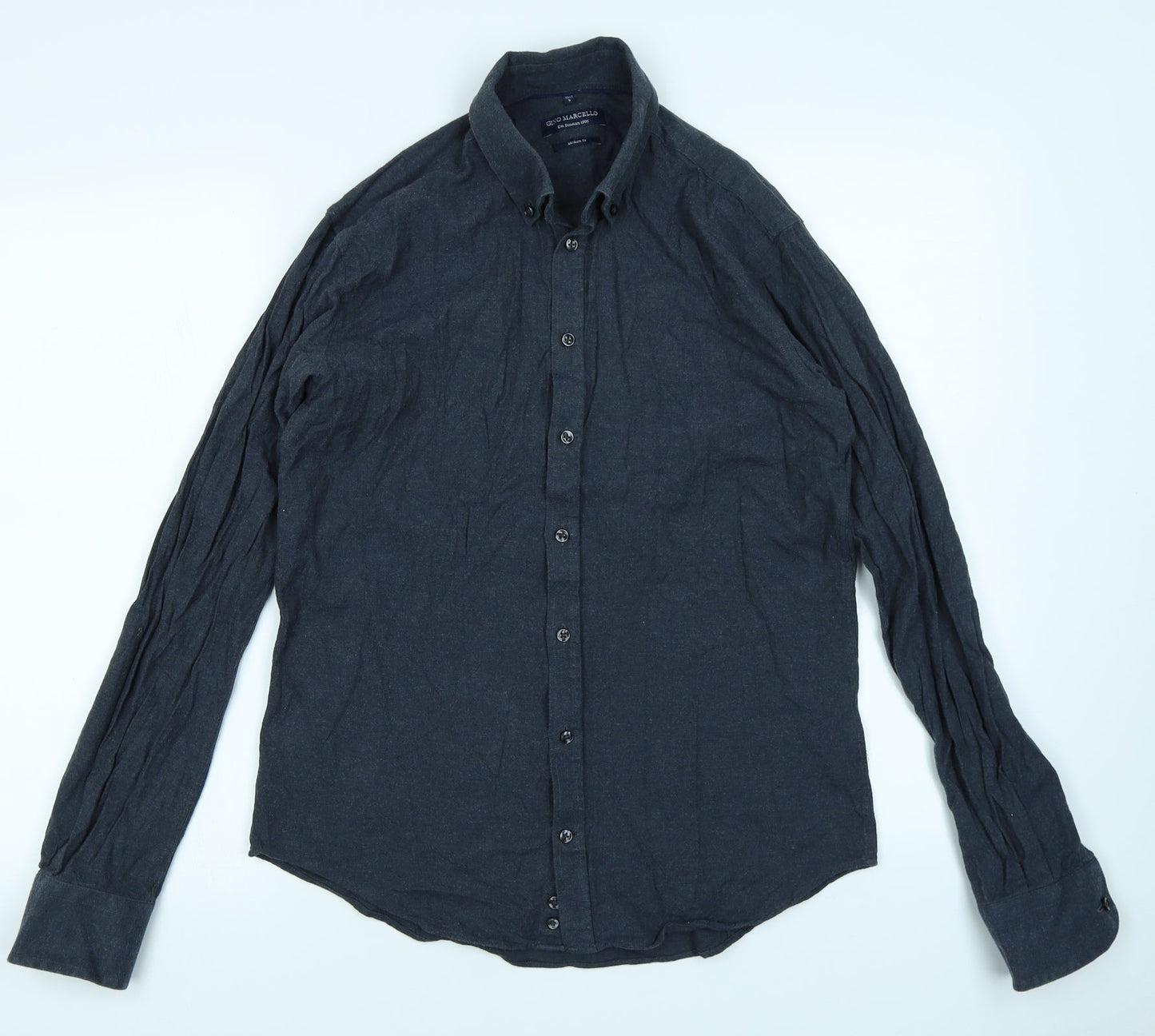 Gino Marcello Mens Blue    Dress Shirt Size S