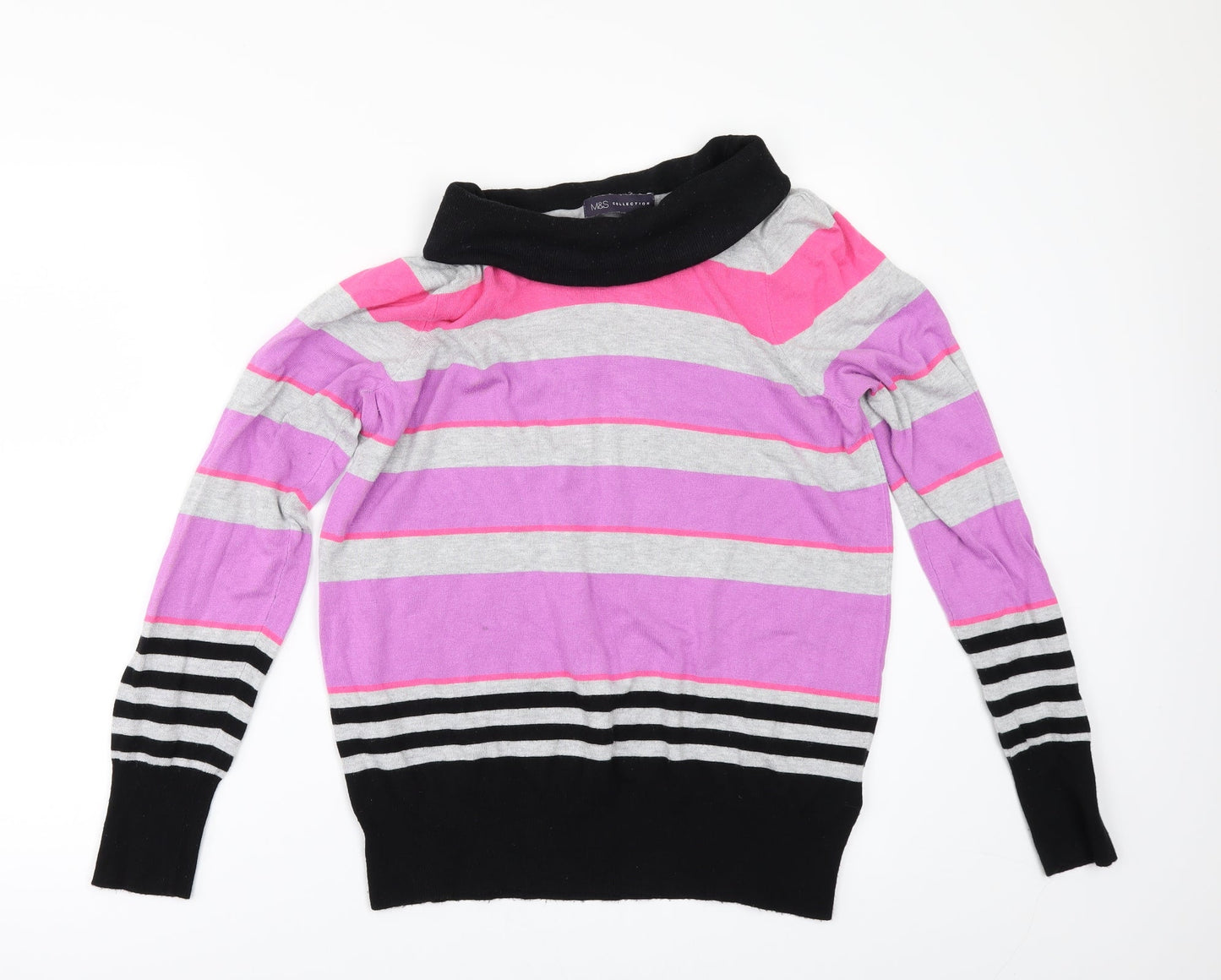 Marks and Spencer Womens Multicoloured Striped  Pullover Jumper Size 16