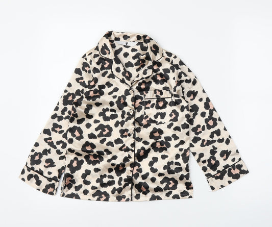 Very Girls Beige Animal Print  Top Pyjama Top Size 6-7 Years  - Leopard print
