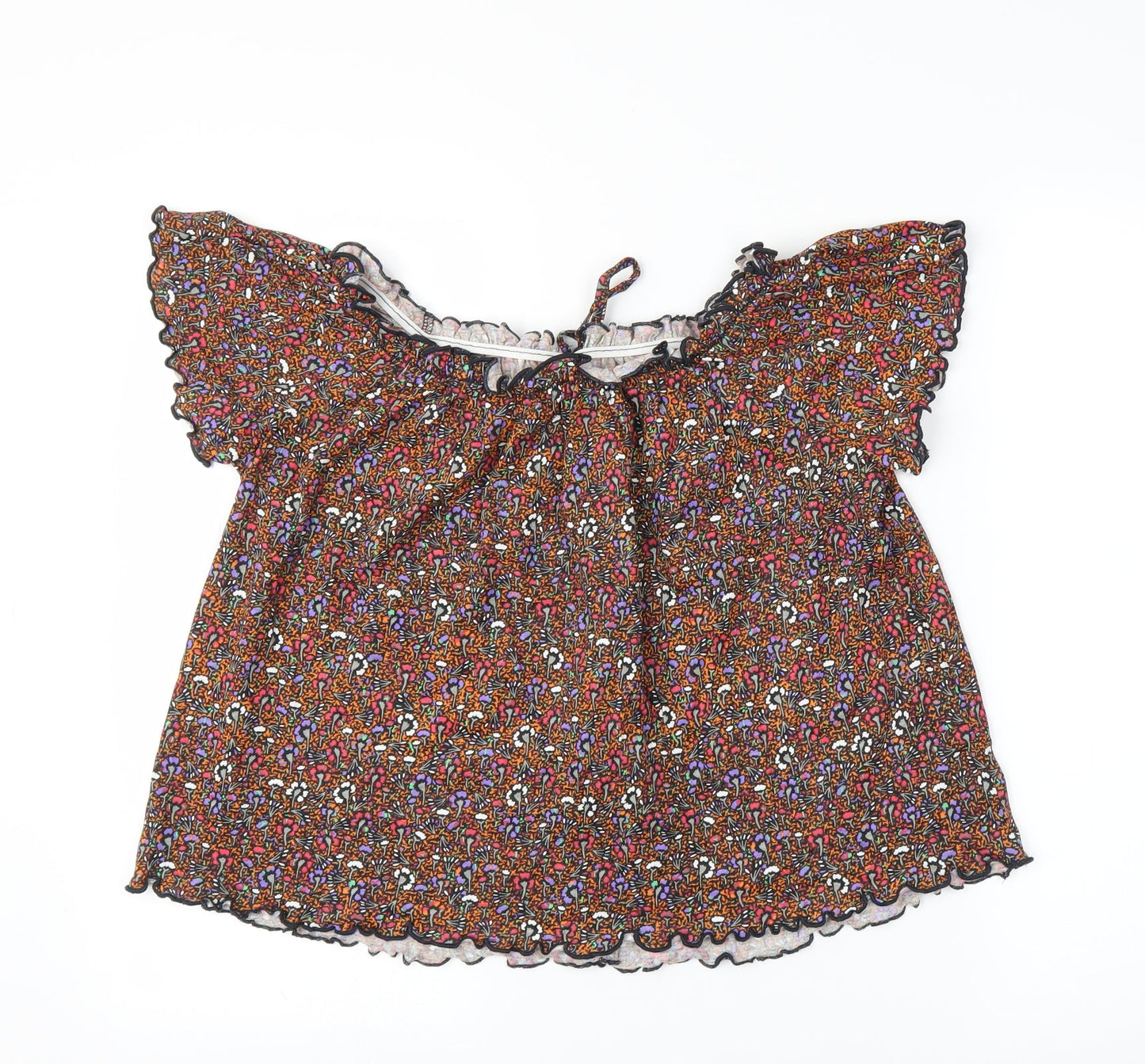 Primark Womens Orange Floral  Basic Blouse Size M