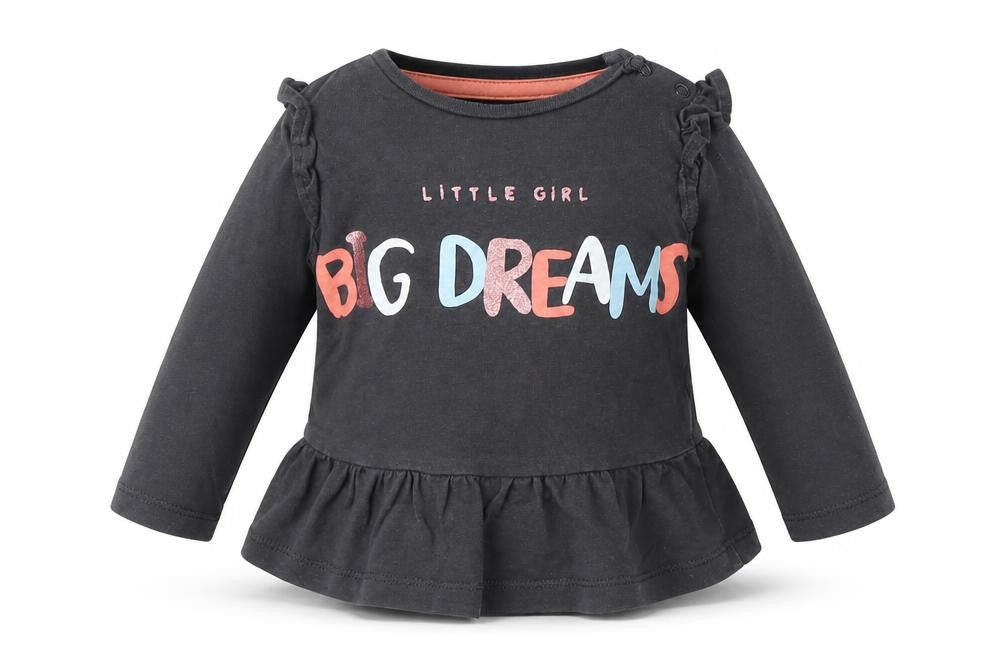 F&F Girls Grey   Basic T-Shirt Size 3-6 Months