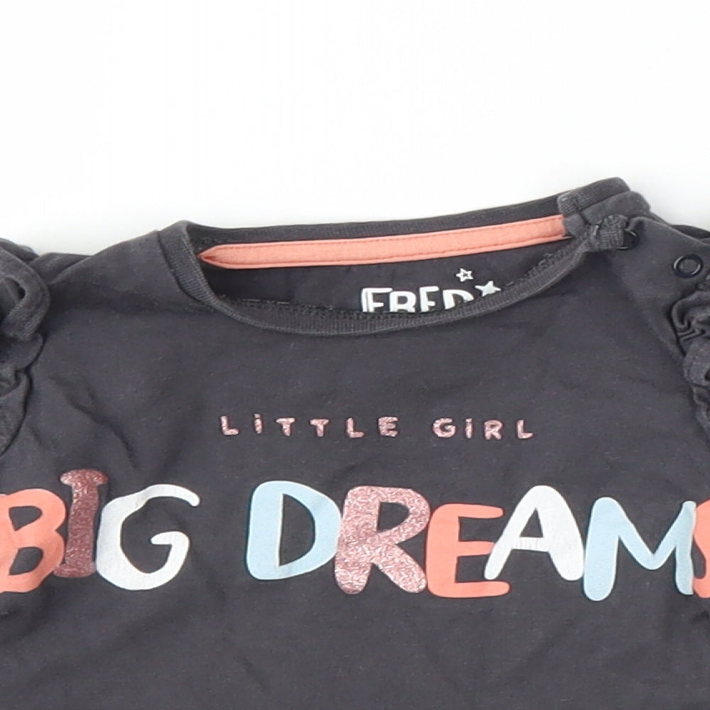 F&F Girls Grey   Basic T-Shirt Size 3-6 Months