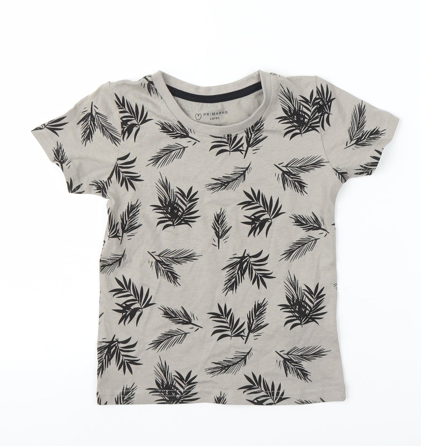 Primark Boys Grey Floral  Basic T-Shirt Size 2 Years