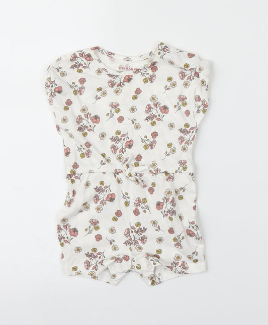 Primark Girls White Floral  Romper One-Piece Size 3-6 Months
