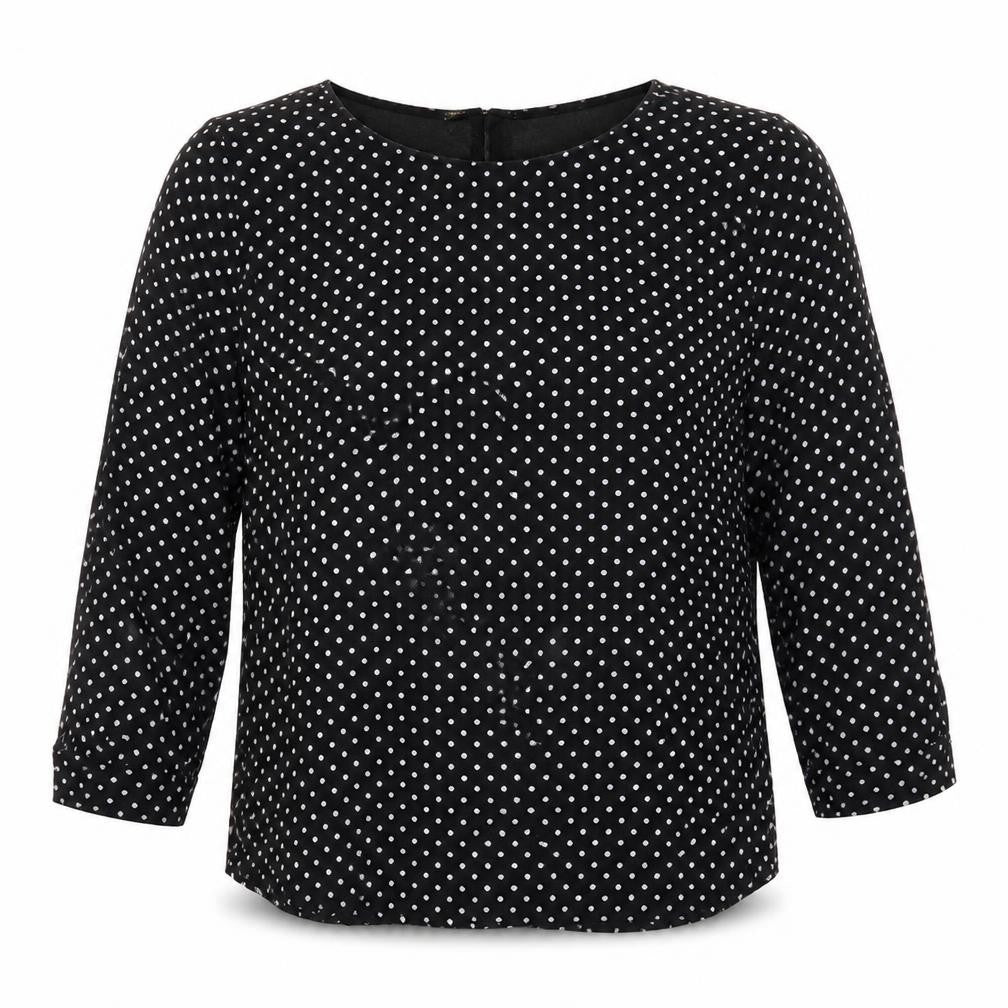 Quiz  Womens Black Polka Dot  Basic Blouse Size M