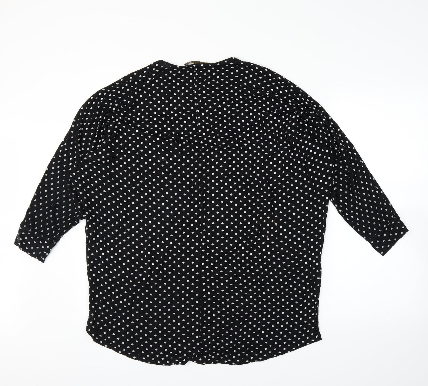 Quiz  Womens Black Polka Dot  Basic Blouse Size M