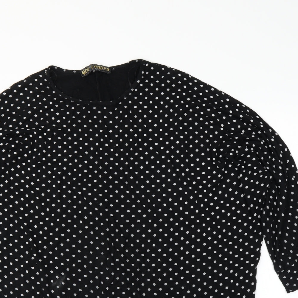 Quiz  Womens Black Polka Dot  Basic Blouse Size M