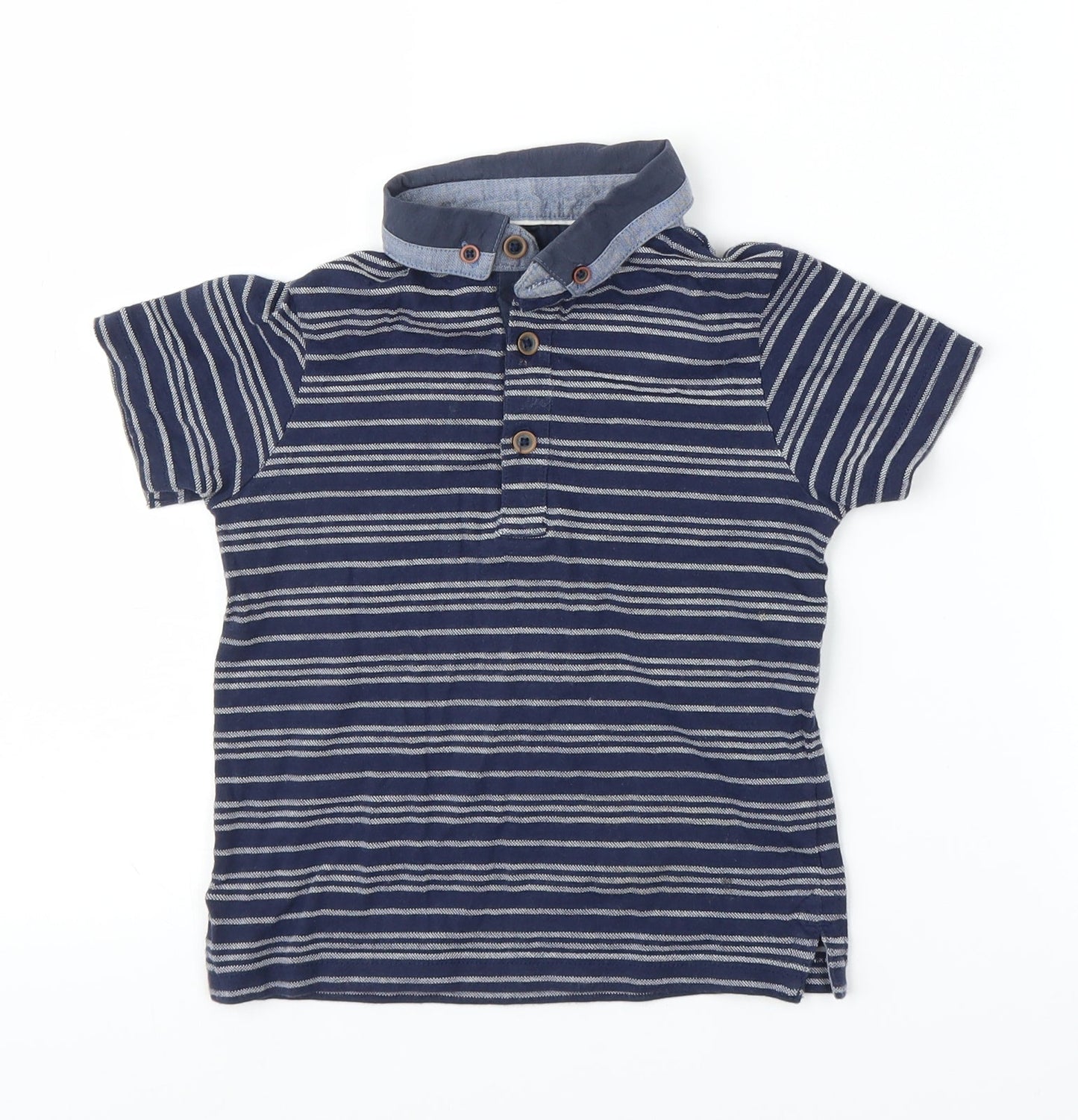 George Boys Blue Striped  Basic T-Shirt Size 3-4 Years