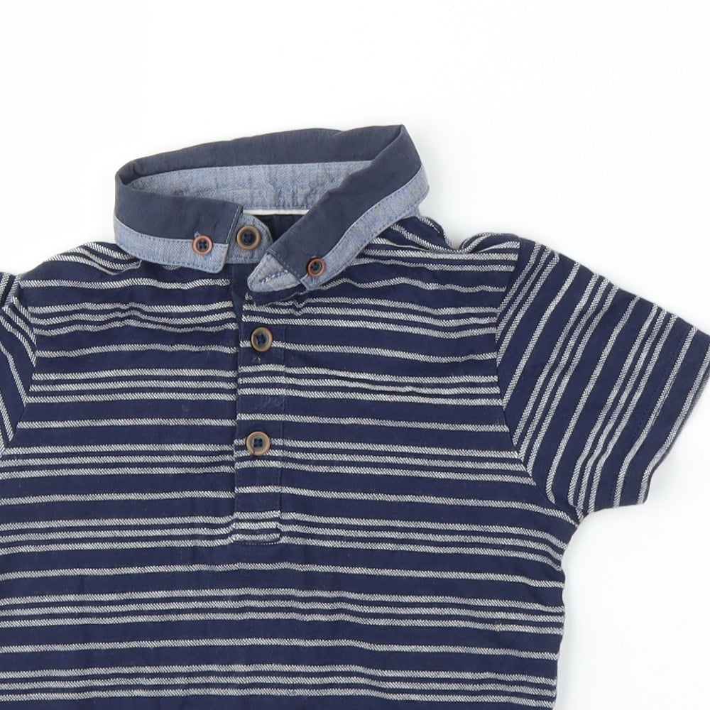 George Boys Blue Striped  Basic T-Shirt Size 3-4 Years