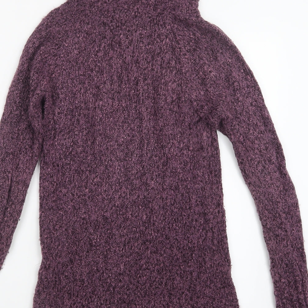 M&Co Womens Purple  Knit Pullover Jumper Size S