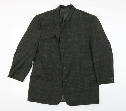 Preloved Berkertex  Mens Green Check  Jacket Blazer Size 38 - Front