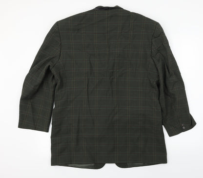 Preloved Berkertex  Mens Green Check  Jacket Blazer Size 38 - Back