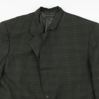 Preloved Berkertex  Mens Green Check  Jacket Blazer Size 38 - Detail
