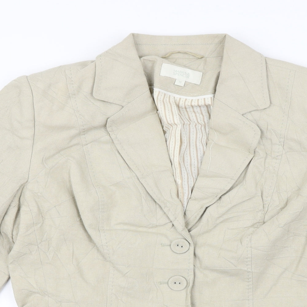 Marks and Spencer  Womens Beige   Jacket Coat Size 14