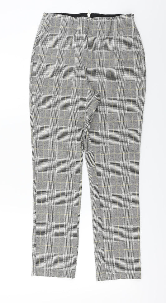 H&M Womens Grey Check  Trousers  Size M L24 in