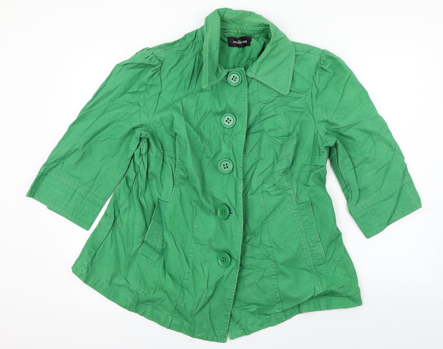 Amelie May  Womens Green   Jacket Coat Size 12