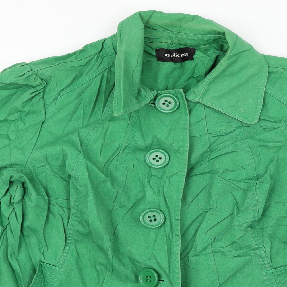 Amelie May  Womens Green   Jacket Coat Size 12