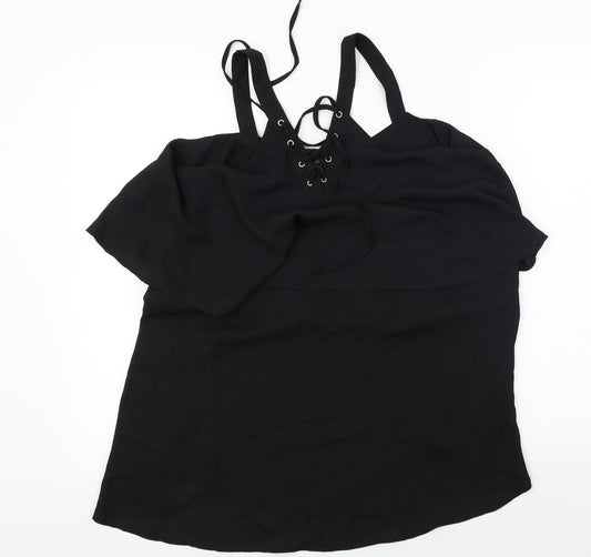 auxo Womens Black   Basic Blouse Size S