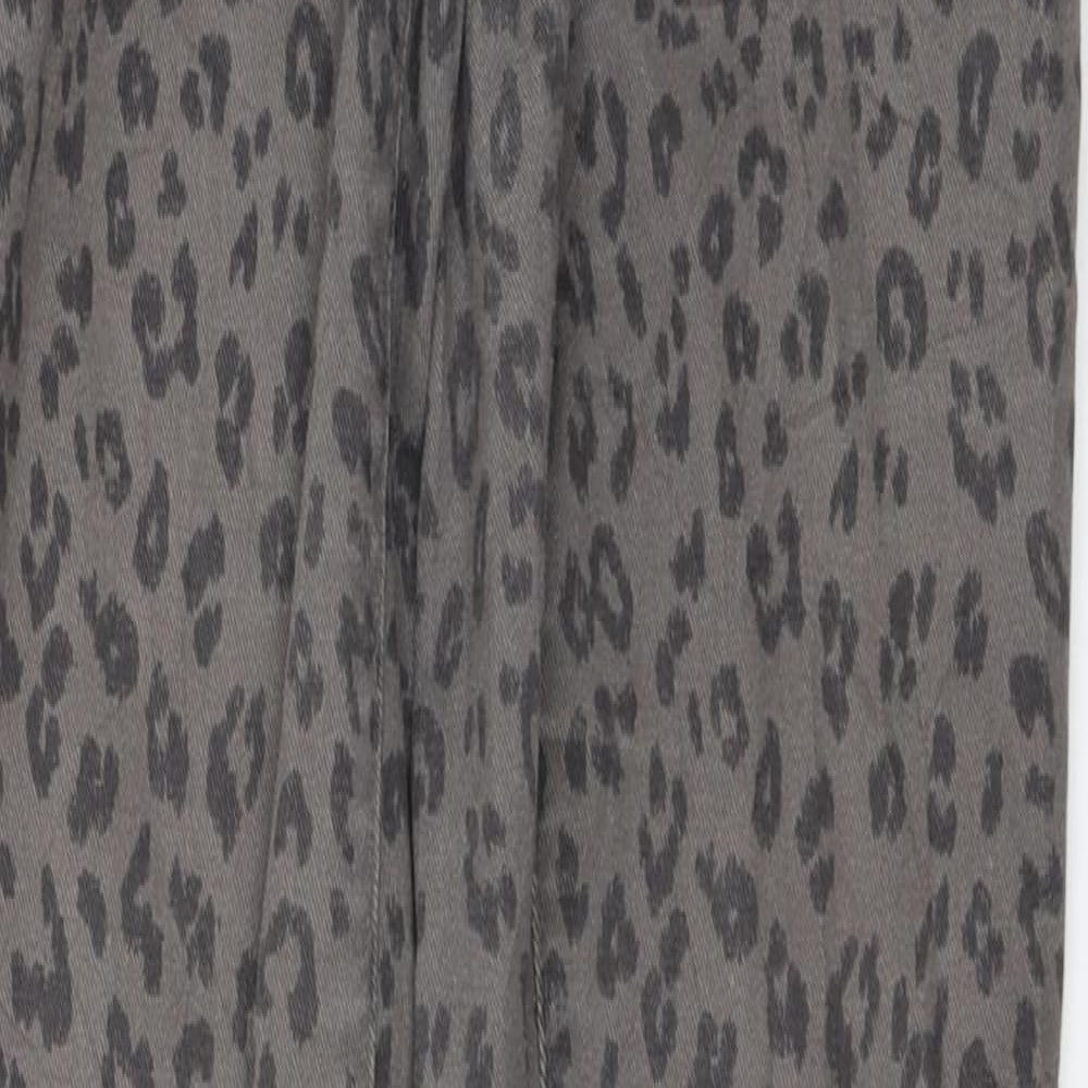 H&M  Womens Grey Animal Print  Skinny Jeans Size 6 L28 in