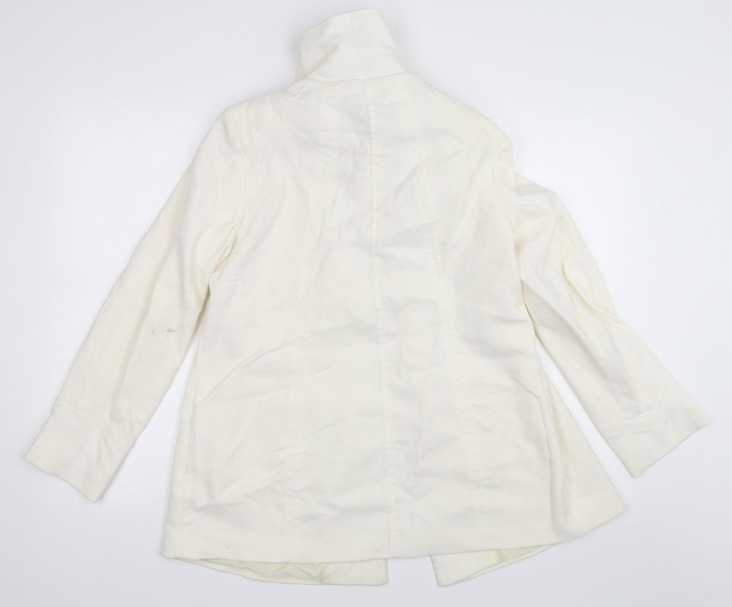 BM Collection Womens Ivory   Overcoat Coat Size 12