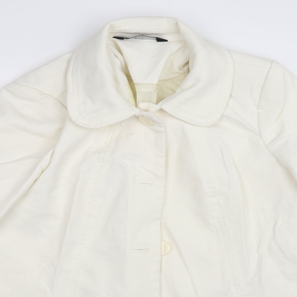 BM Collection Womens Ivory   Overcoat Coat Size 12