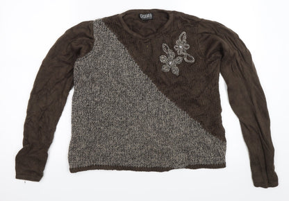 Casamia Womens Brown Pullover Jumper Size M