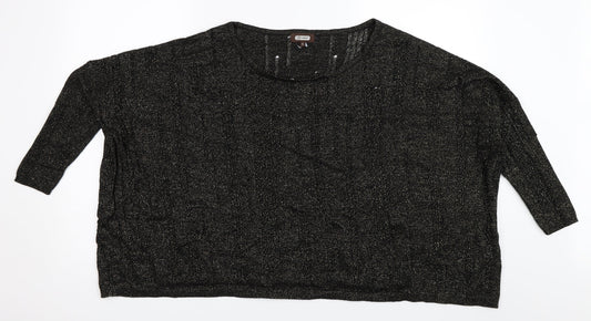 18 & East Womens Black   Pullover Jumper Size S